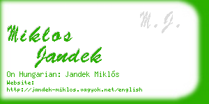 miklos jandek business card