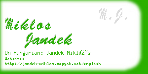 miklos jandek business card